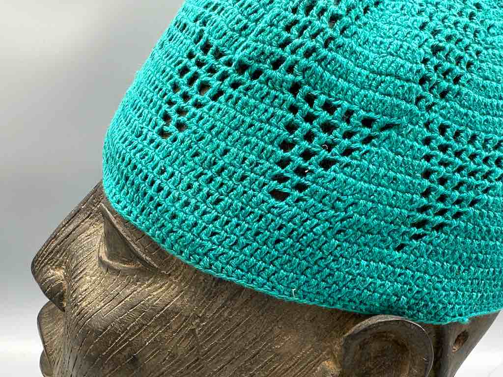 Solid color 100% cotton crocheted kufi African men's hat