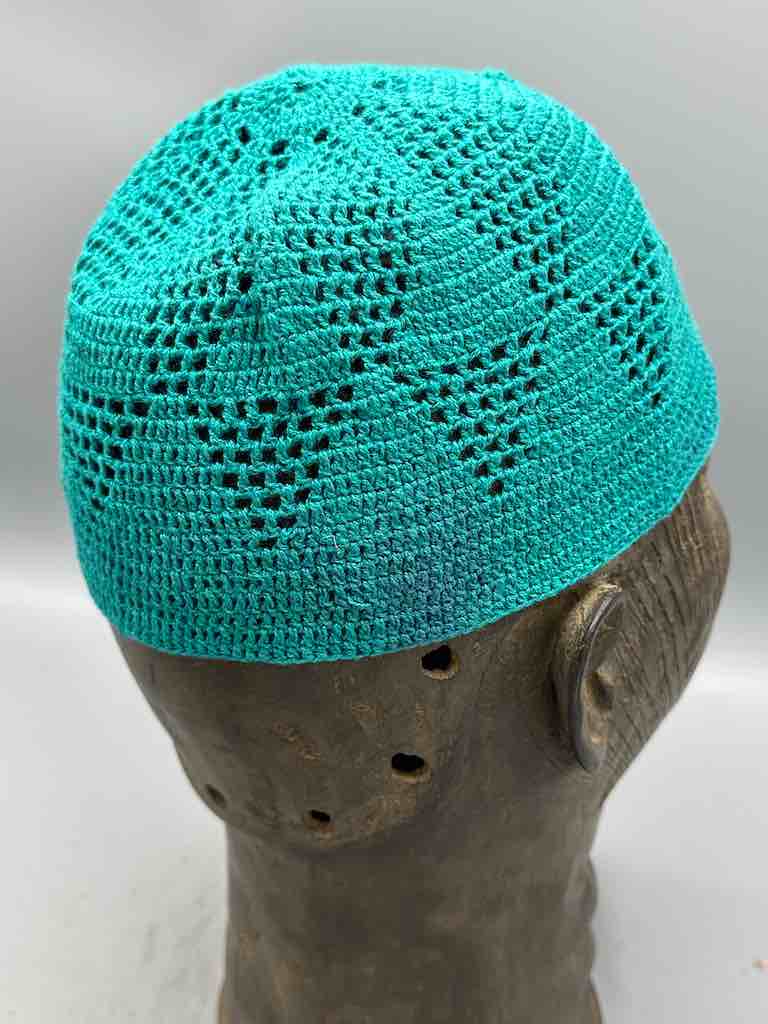 Solid color 100% cotton crocheted kufi African men's hat