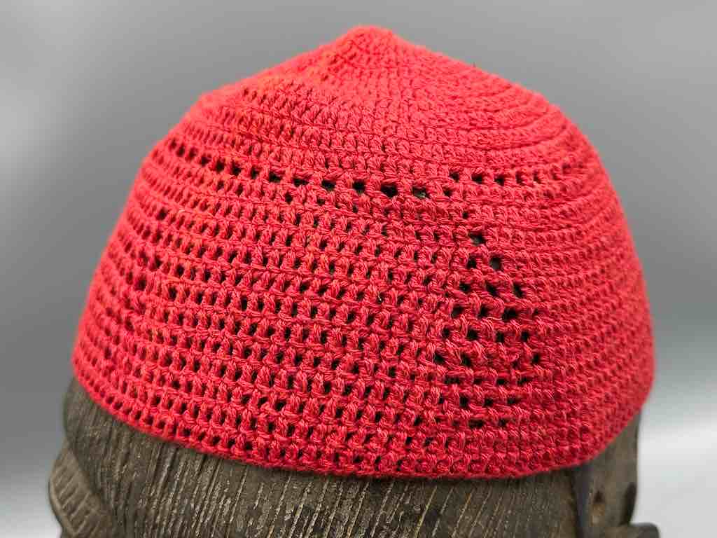Solid color 100% cotton crocheted kufi African men's hat