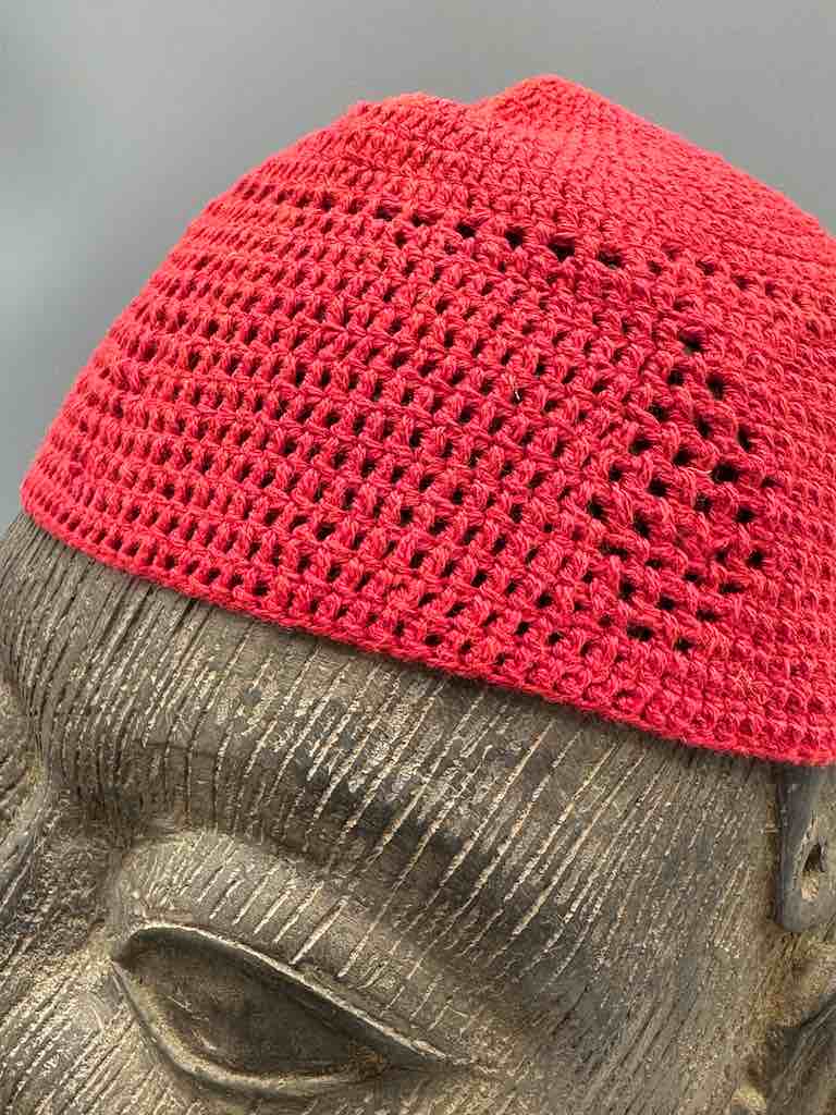 Solid color 100% cotton crocheted kufi African men's hat