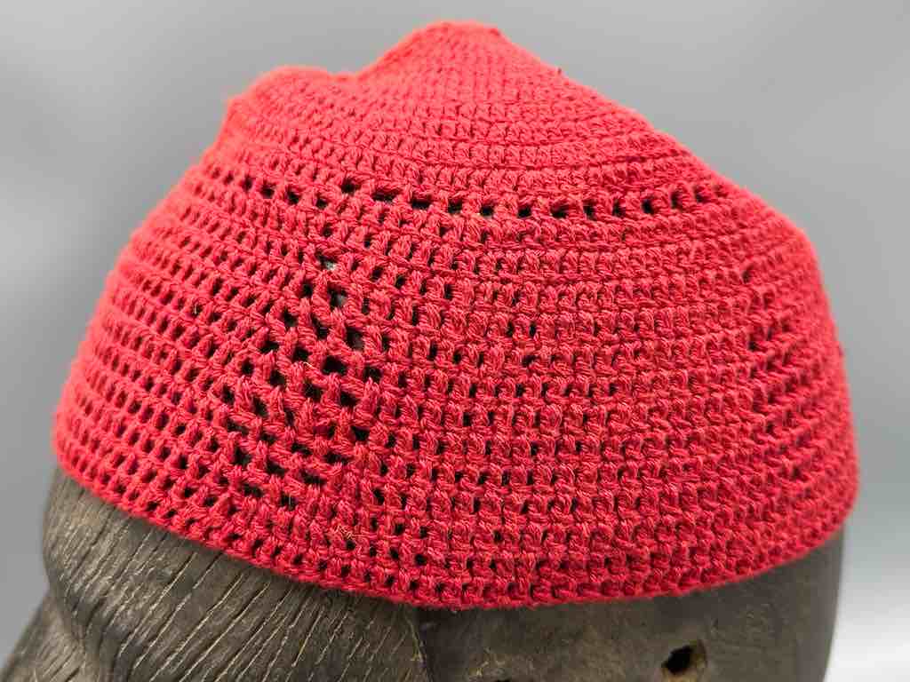 Solid color 100% cotton crocheted kufi African men's hat