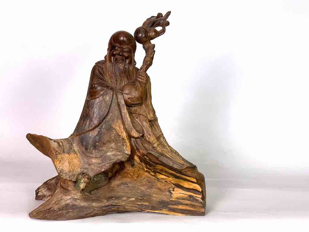 Vietnamese Rosewood Buddhist Lao Tzu God Statue
