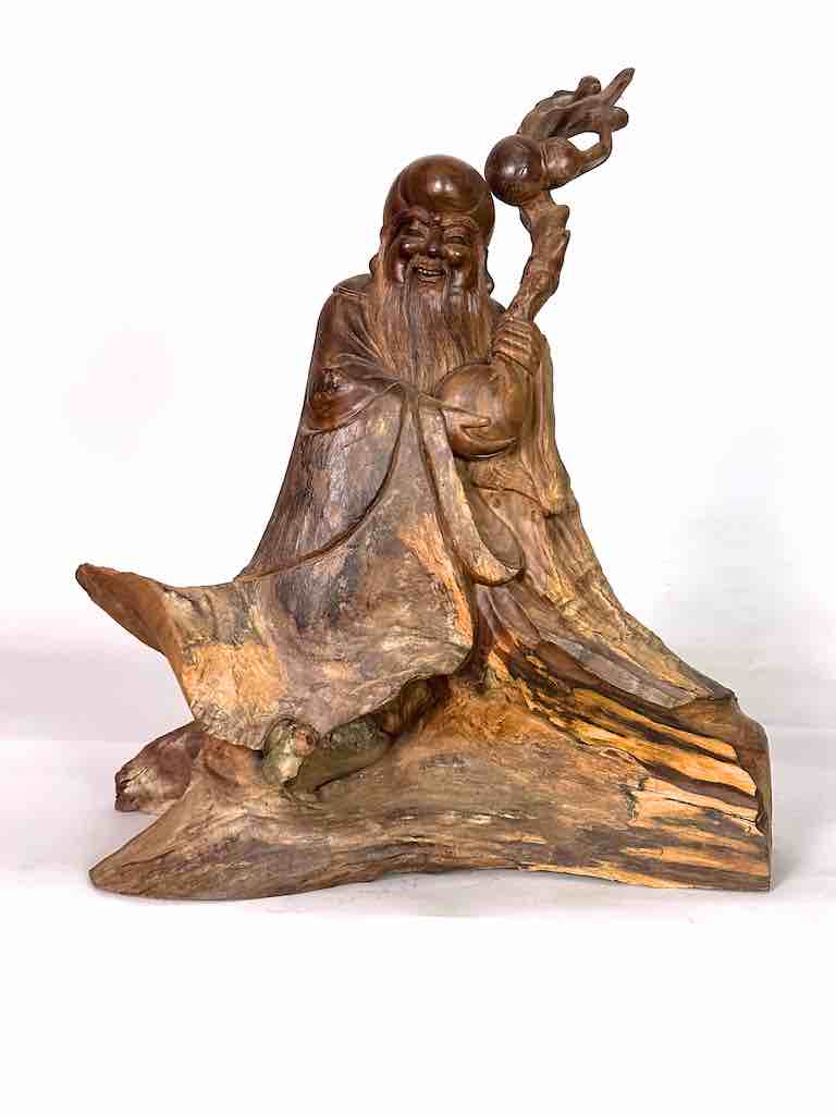 Vietnamese Rosewood Buddhist Lao Tzu God Statue