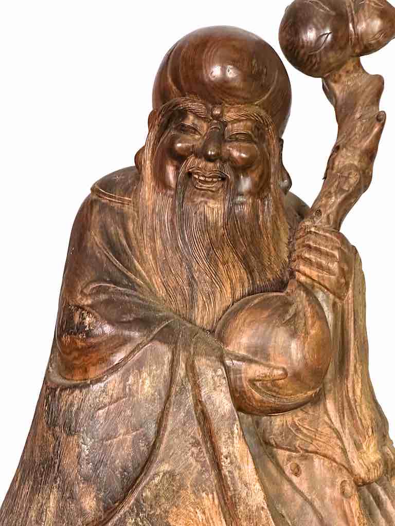 Vietnamese Rosewood Buddhist Lao Tzu God Statue