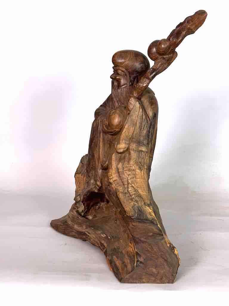 Vietnamese Rosewood Buddhist Lao Tzu God Statue