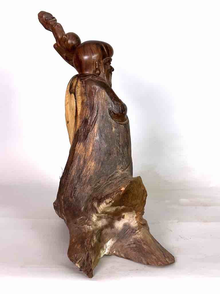 Vietnamese Rosewood Buddhist Lao Tzu God Statue