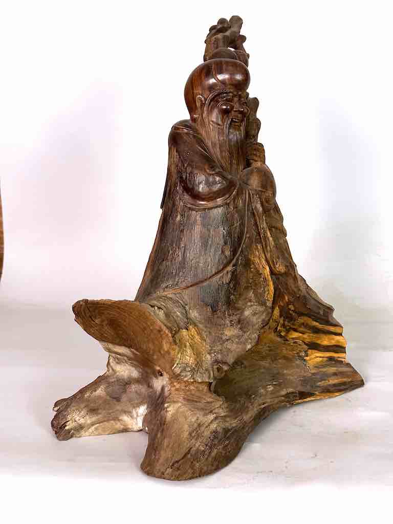 Vietnamese Rosewood Buddhist Lao Tzu God Statue