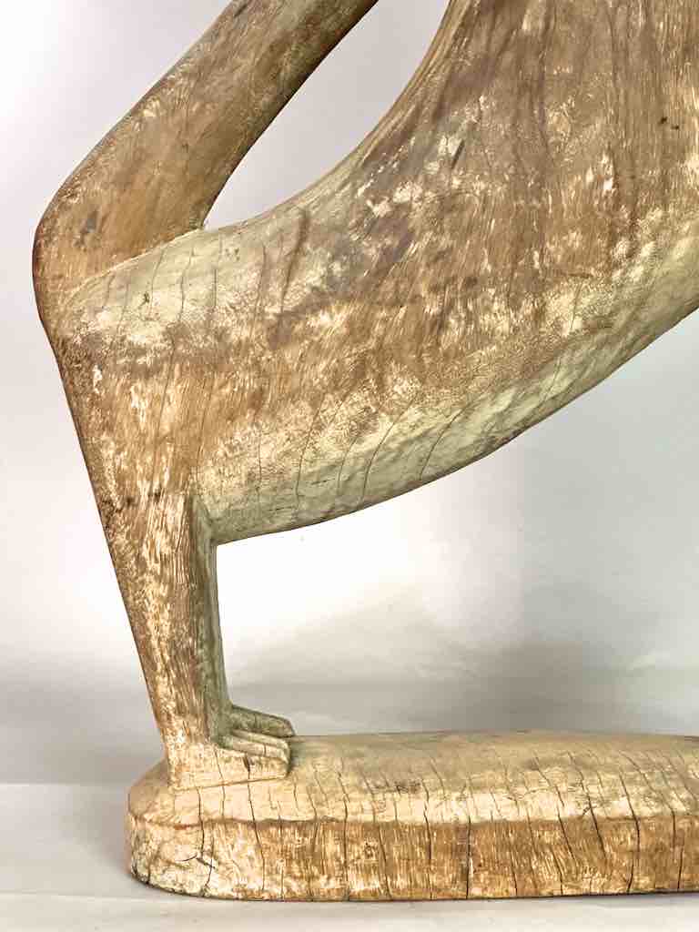 Very Large Vintage Wooden Fon Lion Figure | Benin, Africa