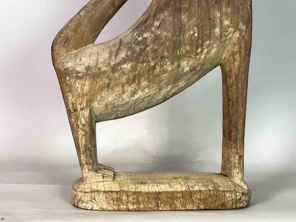 Very Large Vintage Wooden Fon Lion Figure | Benin, Africa