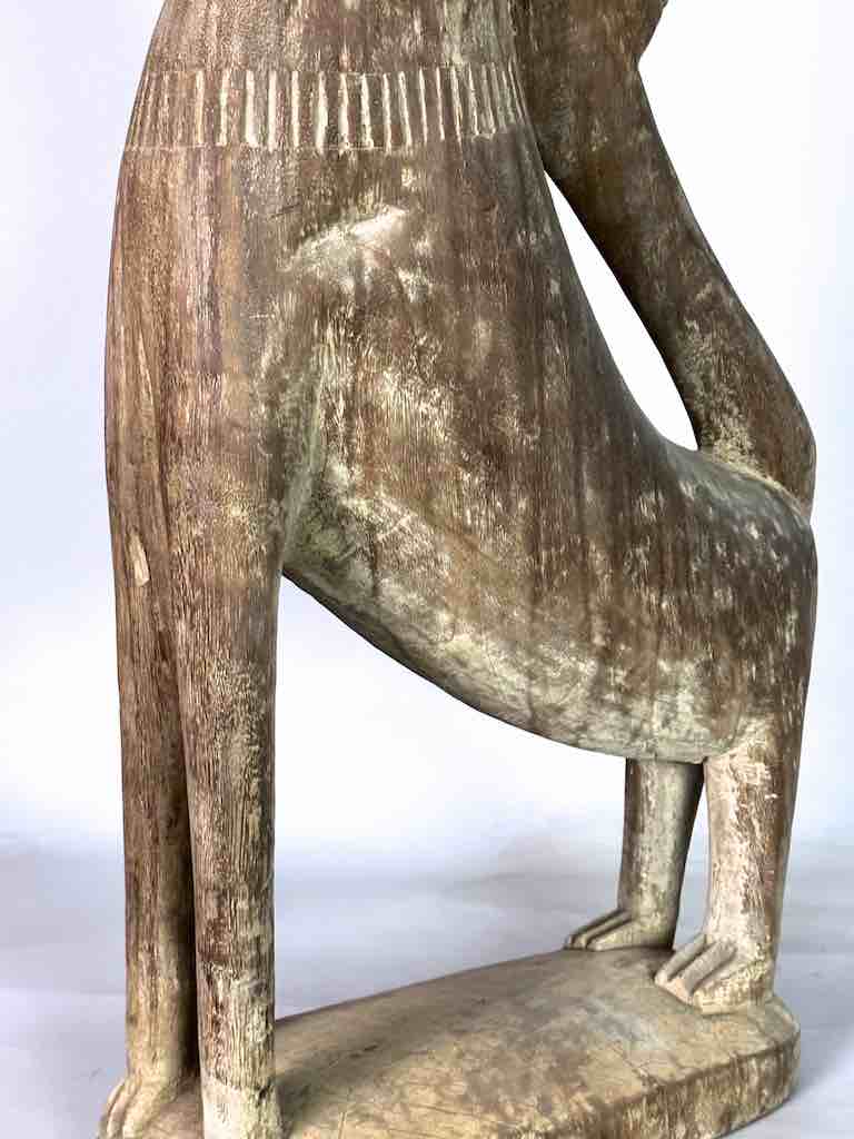 Very Large Vintage Wooden Fon Lion Figure | Benin, Africa