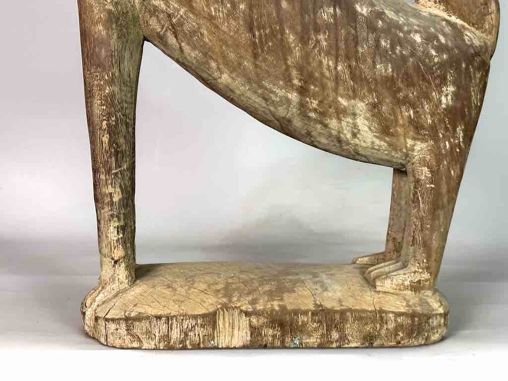 Very Large Vintage Wooden Fon Lion Figure | Benin, Africa