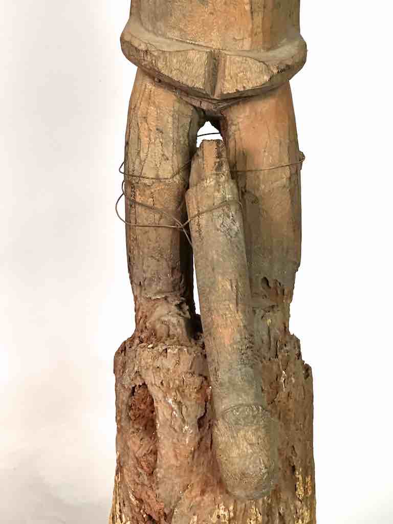 Vintage Fon Male Articulated Penis Fertility Fetish Statue | 29" - Benin