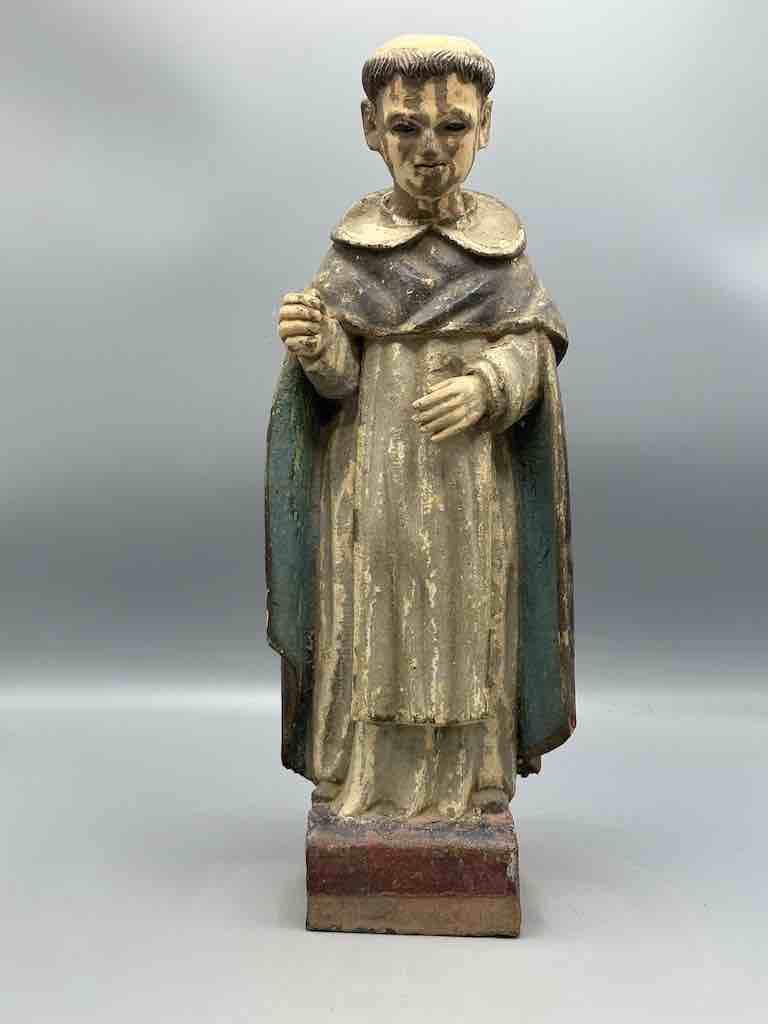 Antique Vietnamese Catholic Male Saint Dominic Figure