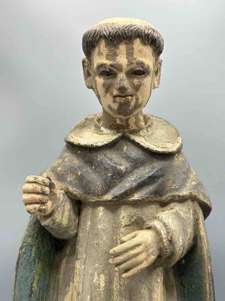 Antique Vietnamese Catholic Male Saint Dominic Figure