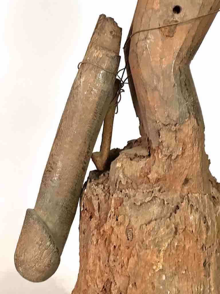 Vintage Fon Male Articulated Penis Fertility Fetish Statue | 29" - Benin
