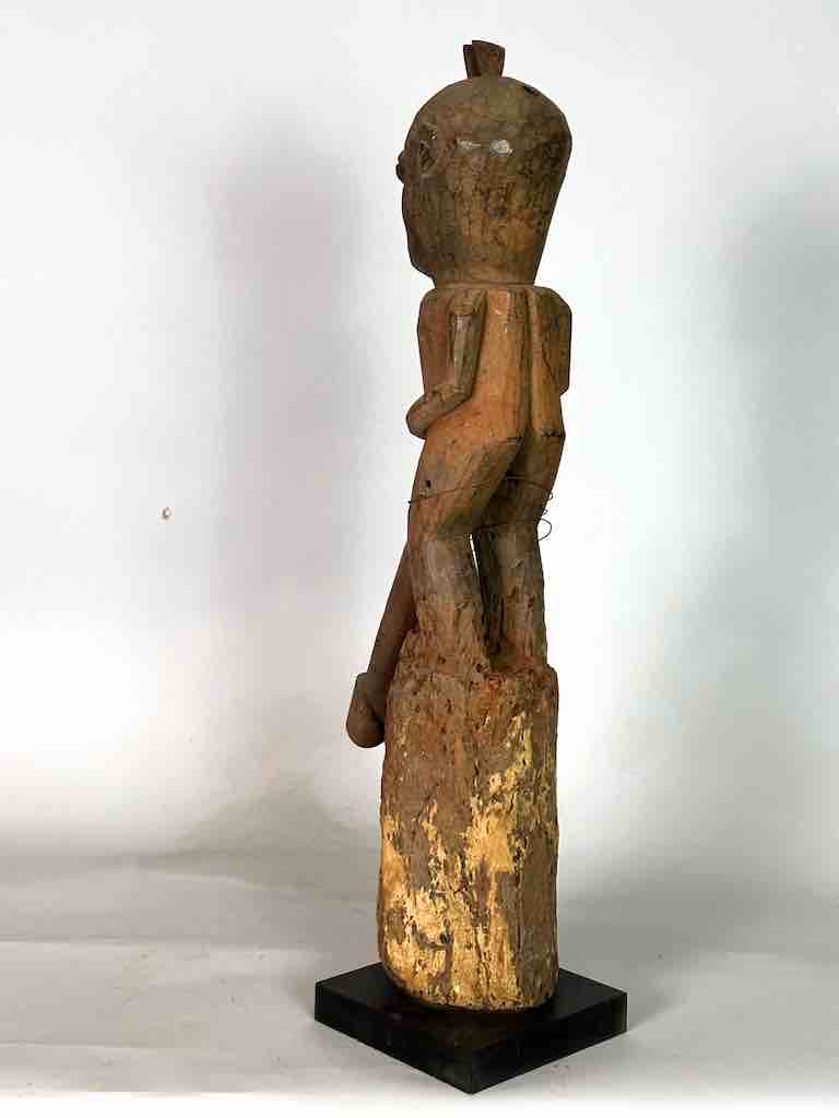Vintage Fon Male Articulated Penis Fertility Fetish Statue | 29" - Benin