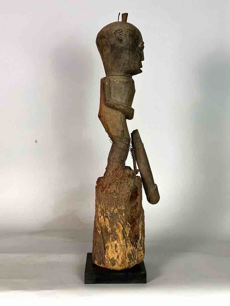 Vintage Fon Male Articulated Penis Fertility Fetish Statue | 29" - Benin