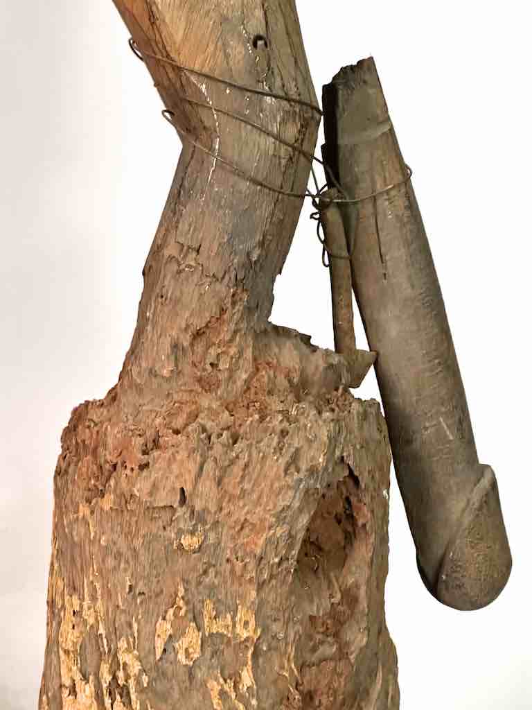 Vintage Fon Male Articulated Penis Fertility Fetish Statue | 29" - Benin