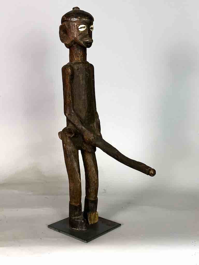 Vintage Jukun Male Fertility Figure with Exaggerated Genitalia - Nigeria