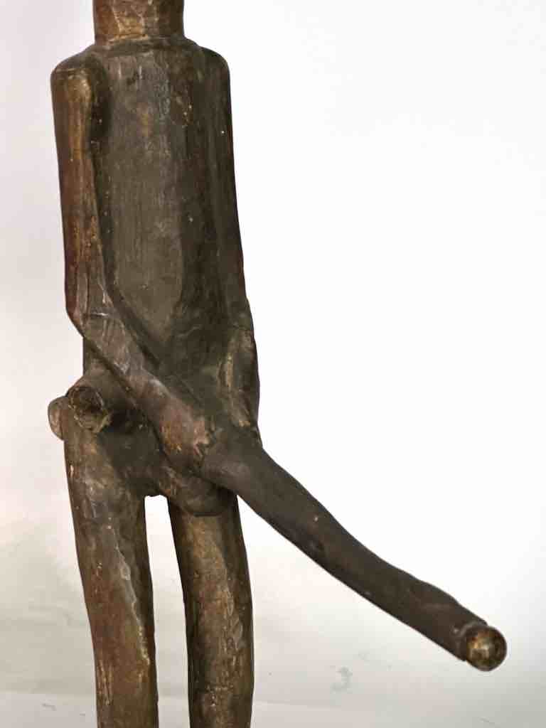 Vintage Jukun Male Fertility Figure with Exaggerated Genitalia - Nigeria
