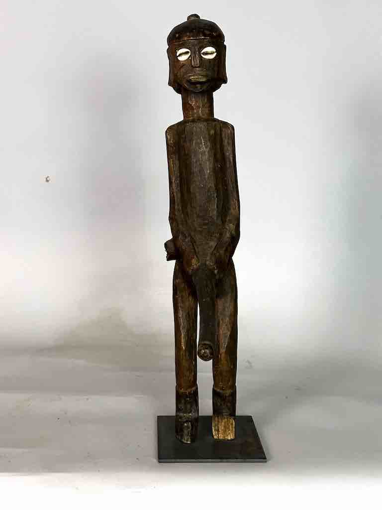 Vintage Jukun Male Fertility Figure with Exaggerated Genitalia - Nigeria