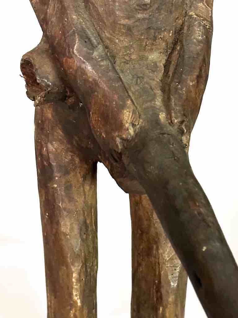Vintage Jukun Male Fertility Figure with Exaggerated Genitalia - Nigeria