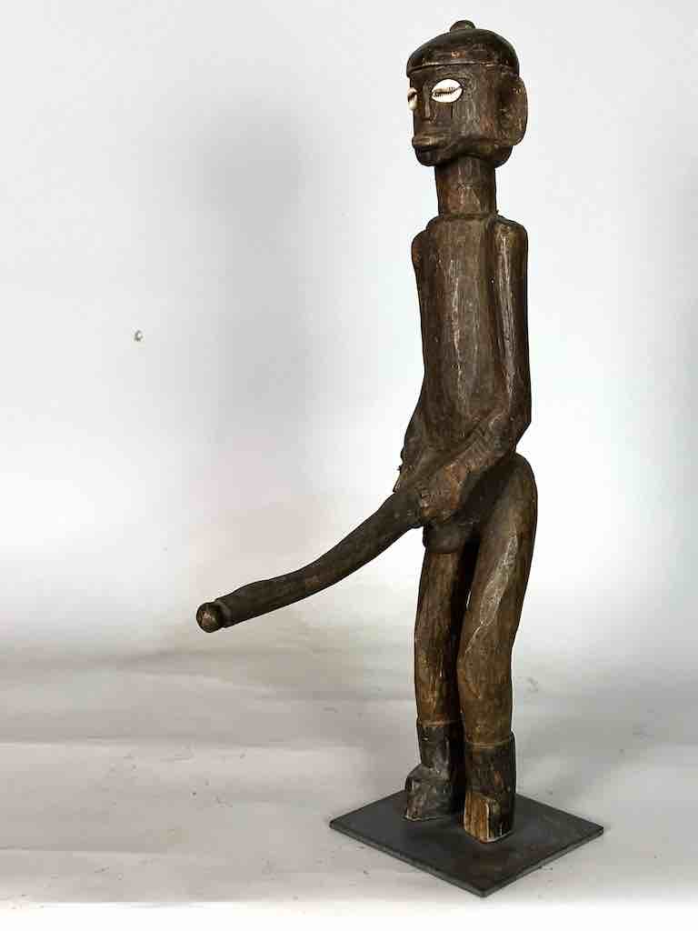 Vintage Jukun Male Fertility Figure with Exaggerated Genitalia - Nigeria