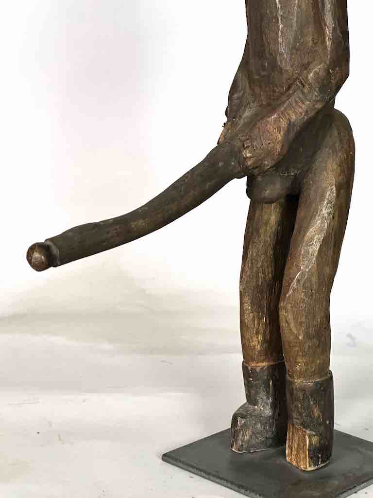 Vintage Jukun Male Fertility Figure with Exaggerated Genitalia - Nigeria