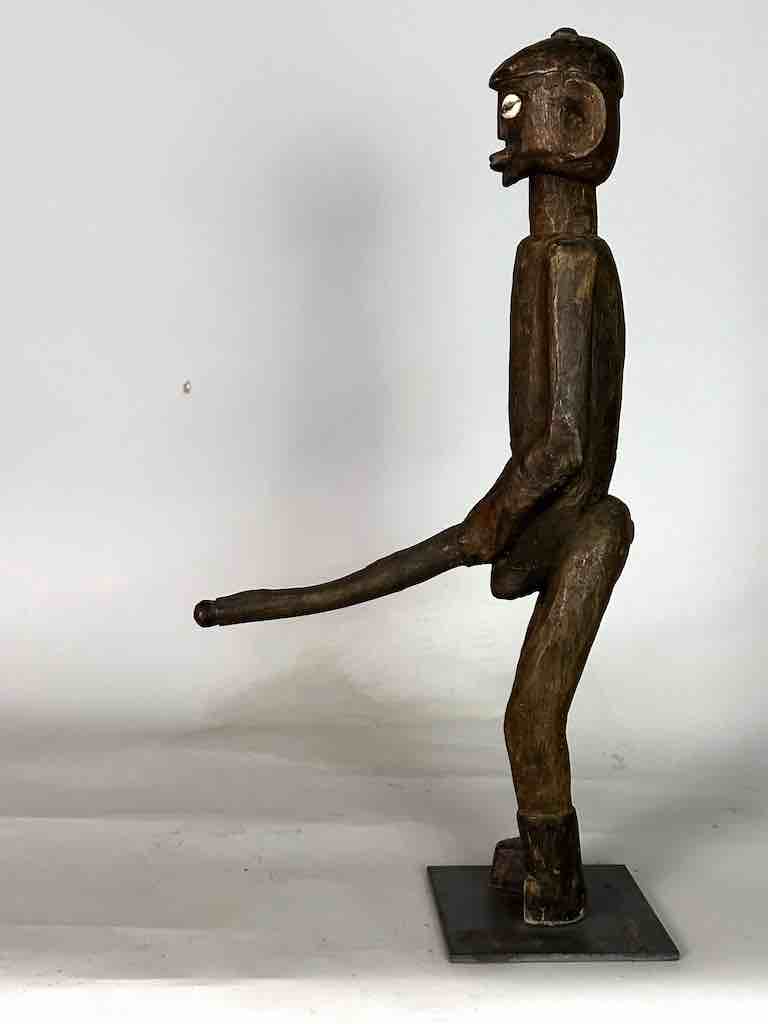 Vintage Jukun Male Fertility Figure with Exaggerated Genitalia - Nigeria