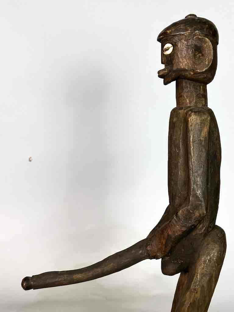 Vintage Jukun Male Fertility Figure with Exaggerated Genitalia - Nigeria