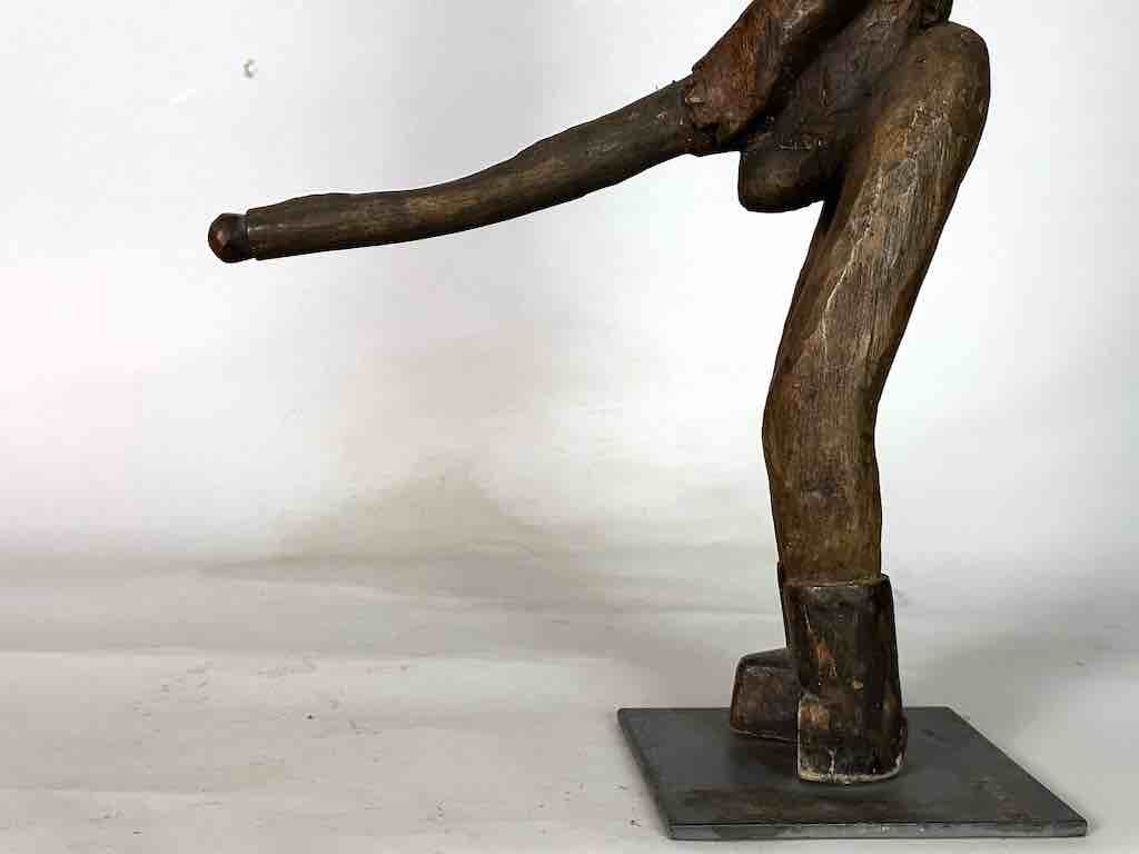 Vintage Jukun Male Fertility Figure with Exaggerated Genitalia - Nigeria