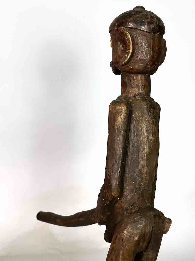 Vintage Jukun Male Fertility Figure with Exaggerated Genitalia - Nigeria
