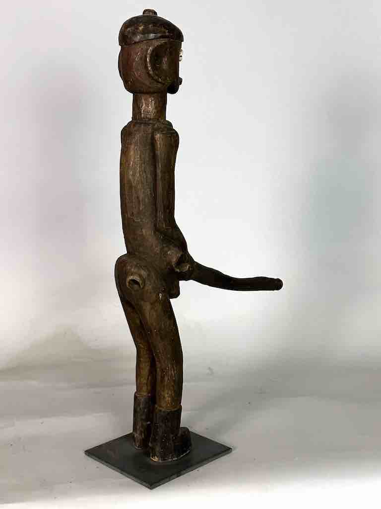 Vintage Jukun Male Fertility Figure with Exaggerated Genitalia - Nigeria