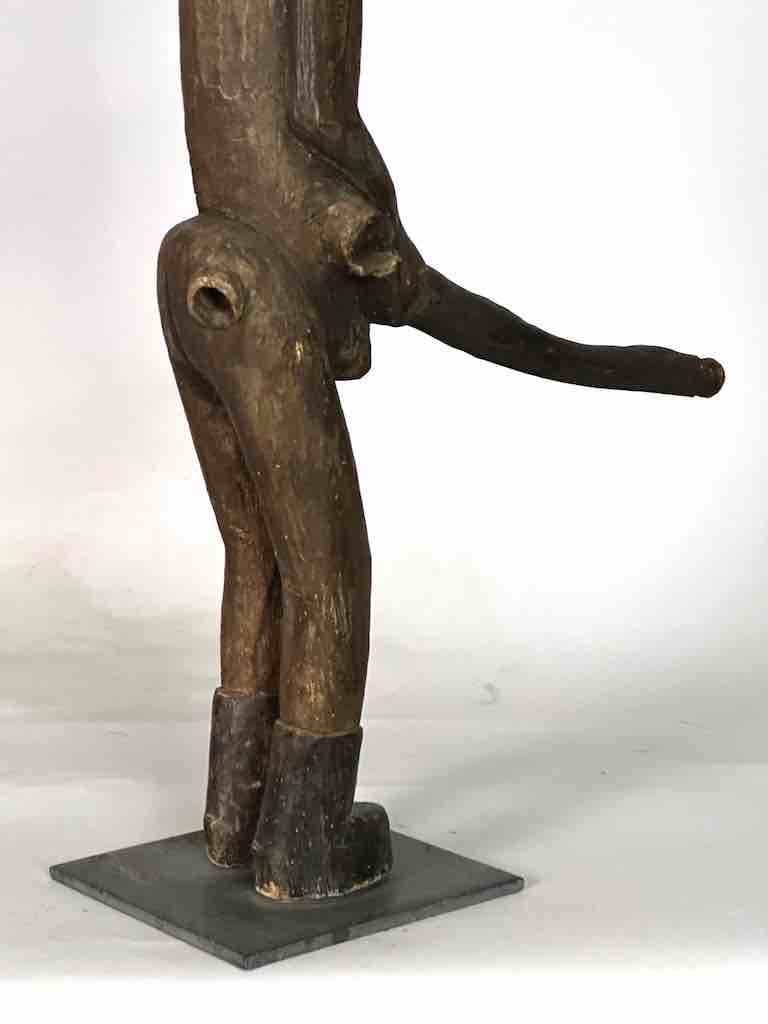 Vintage Jukun Male Fertility Figure with Exaggerated Genitalia - Nigeria
