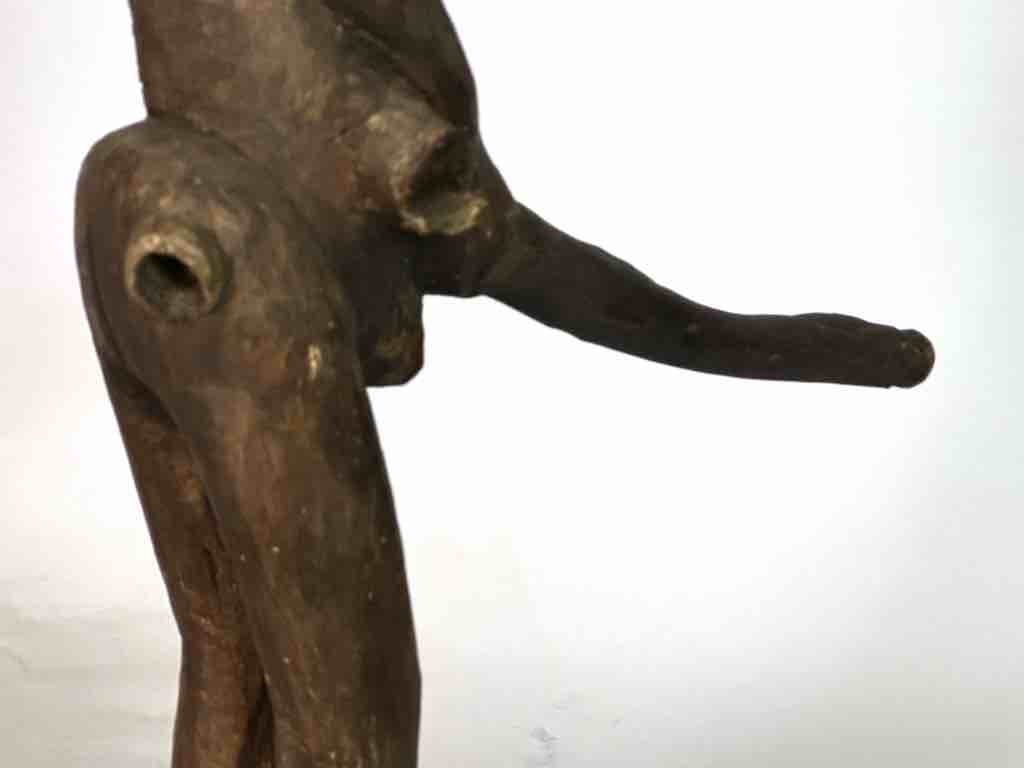 Vintage Jukun Male Fertility Figure with Exaggerated Genitalia - Nigeria