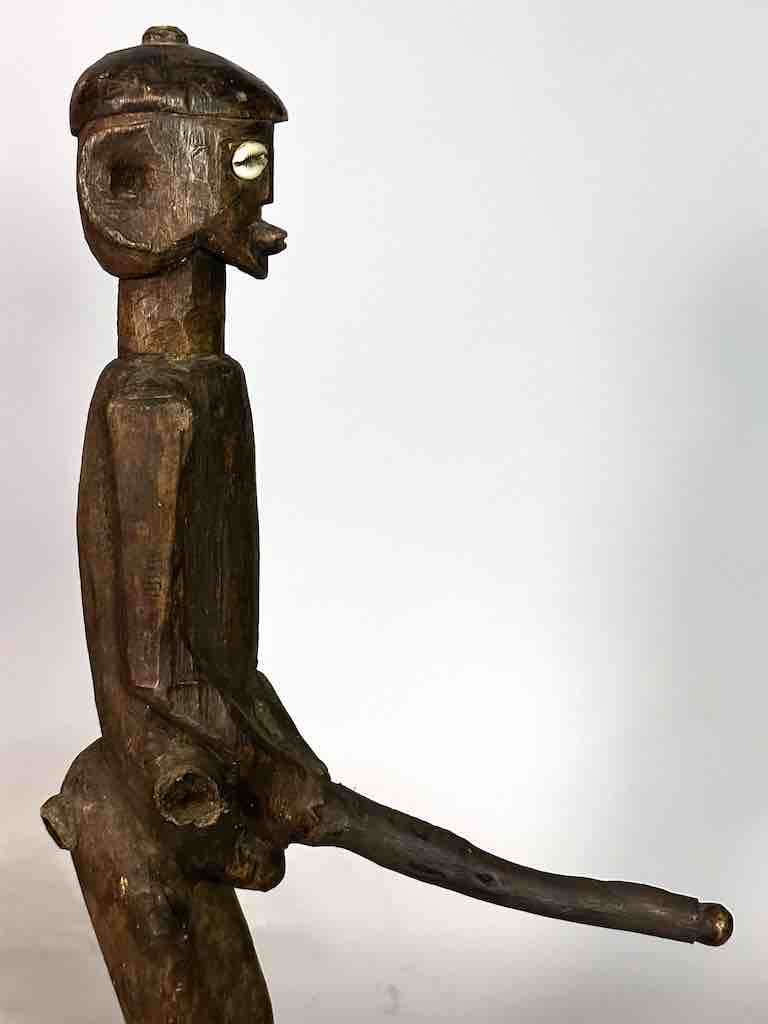 Vintage Jukun Male Fertility Figure with Exaggerated Genitalia - Nigeria