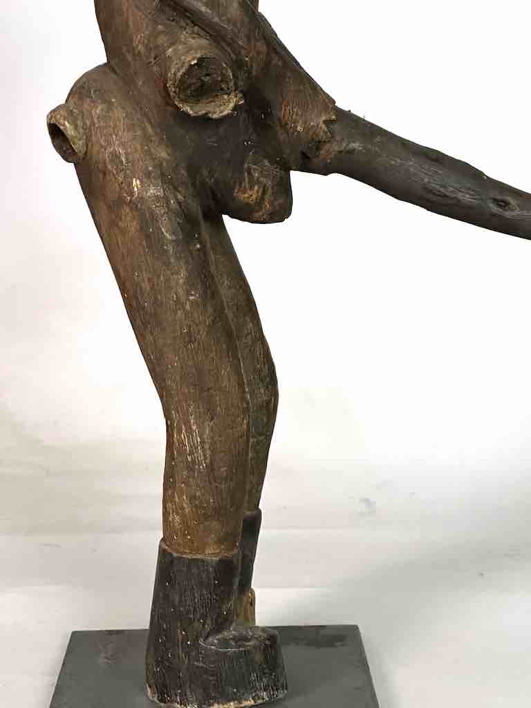 Vintage Jukun Male Fertility Figure with Exaggerated Genitalia - Nigeria