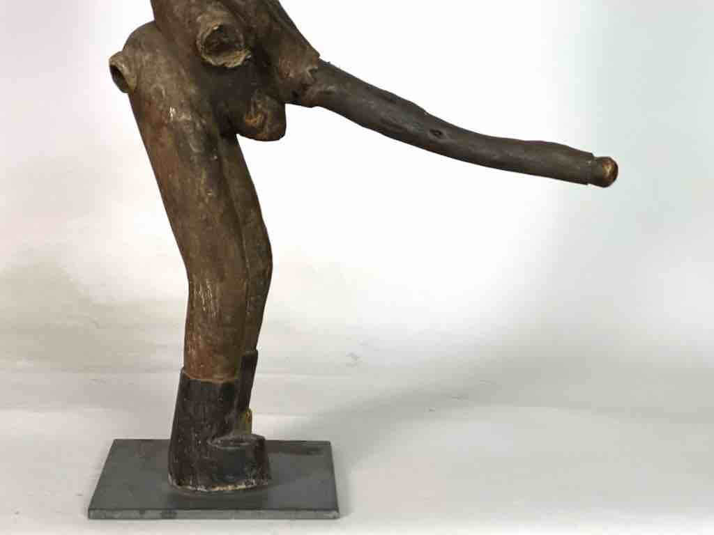 Vintage Jukun Male Fertility Figure with Exaggerated Genitalia - Nigeria