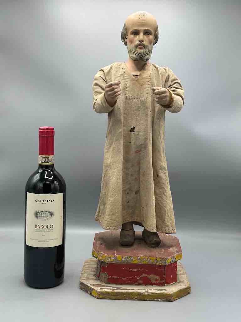Antique Vietnamese Catholic Clothed Male Saint Figure