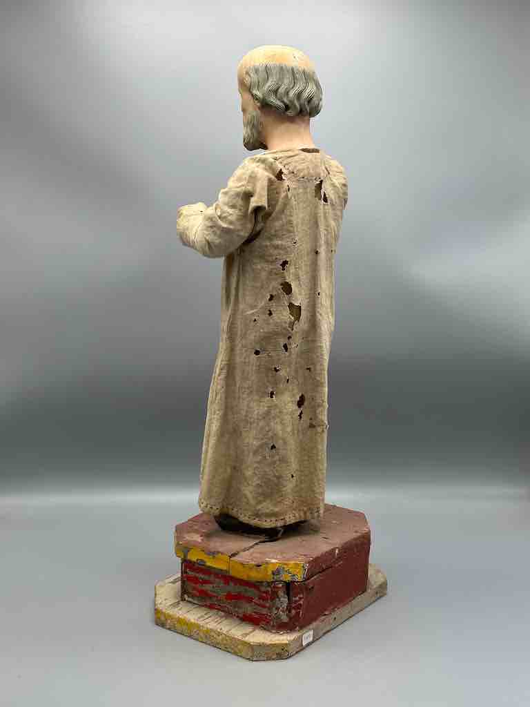 Antique Vietnamese Catholic Clothed Male Saint Figure