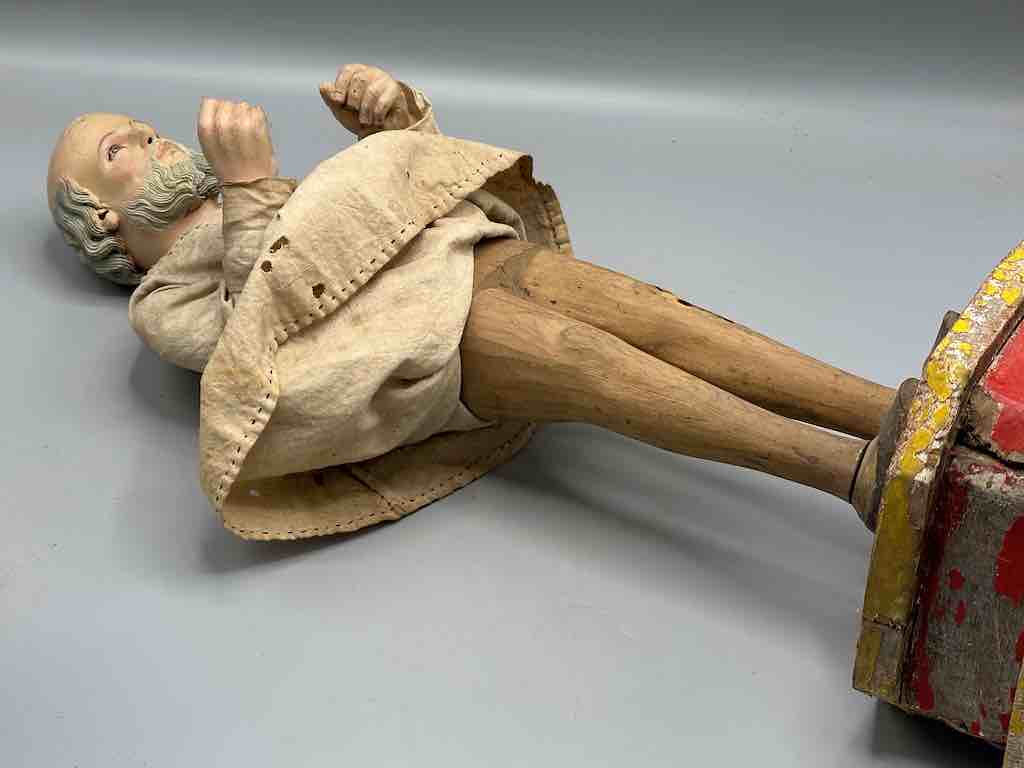 Antique Vietnamese Catholic Clothed Male Saint Figure