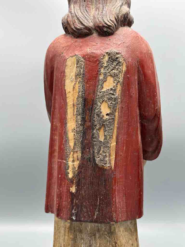 Large Antique Vietnamese Catholic Saint Figure Pair of Angels