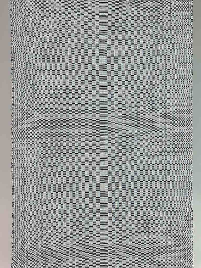 Geometric Long Narrow Textile Table Runner - Grey/White