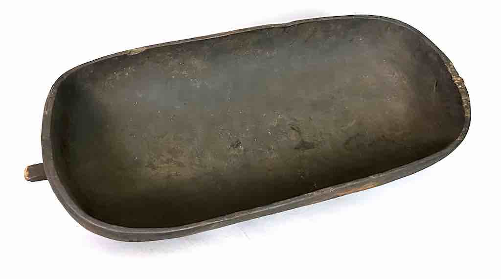 Vintage Wooden Tshi Long Vessel from Congo, Africa | 24"