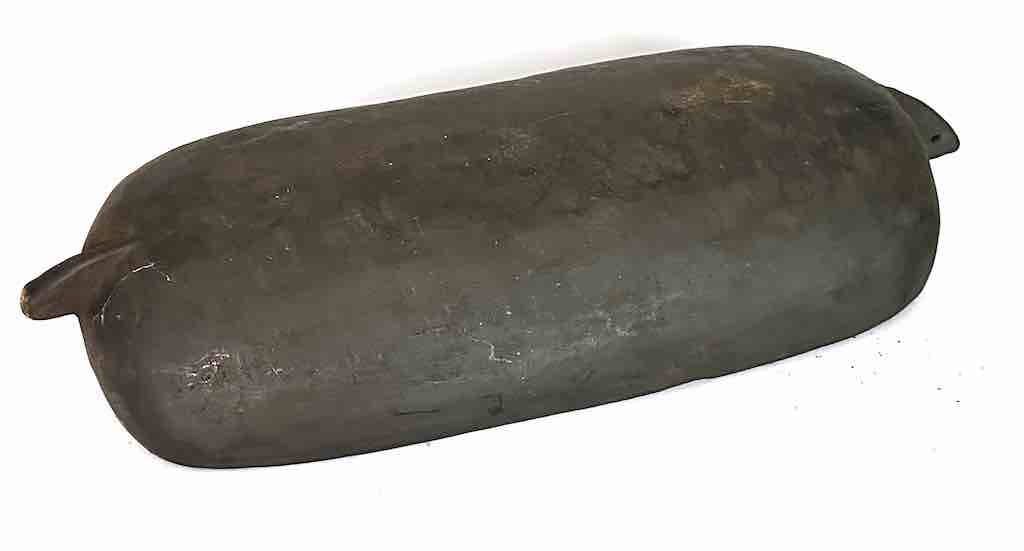 Vintage Wooden Tshi Long Vessel from Congo, Africa | 24"