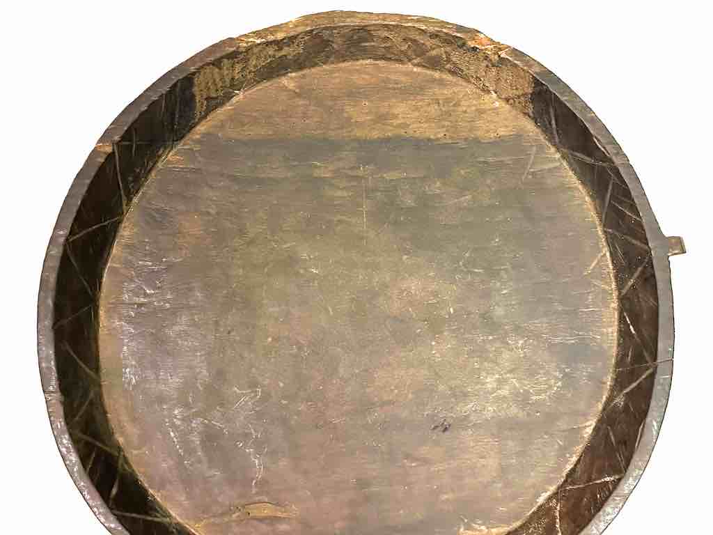Vintage Fipa Large Round Wooden Tray Sculpture - Tanzania