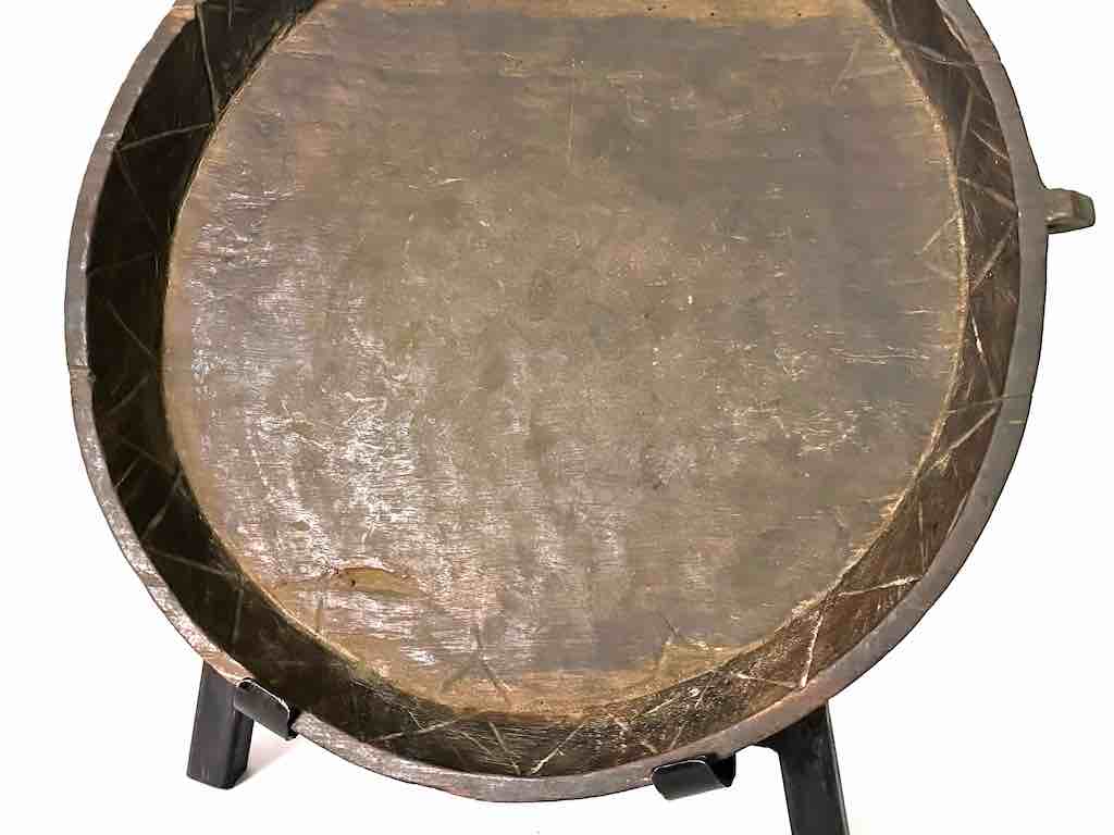 Vintage Fipa Large Round Wooden Tray Sculpture - Tanzania