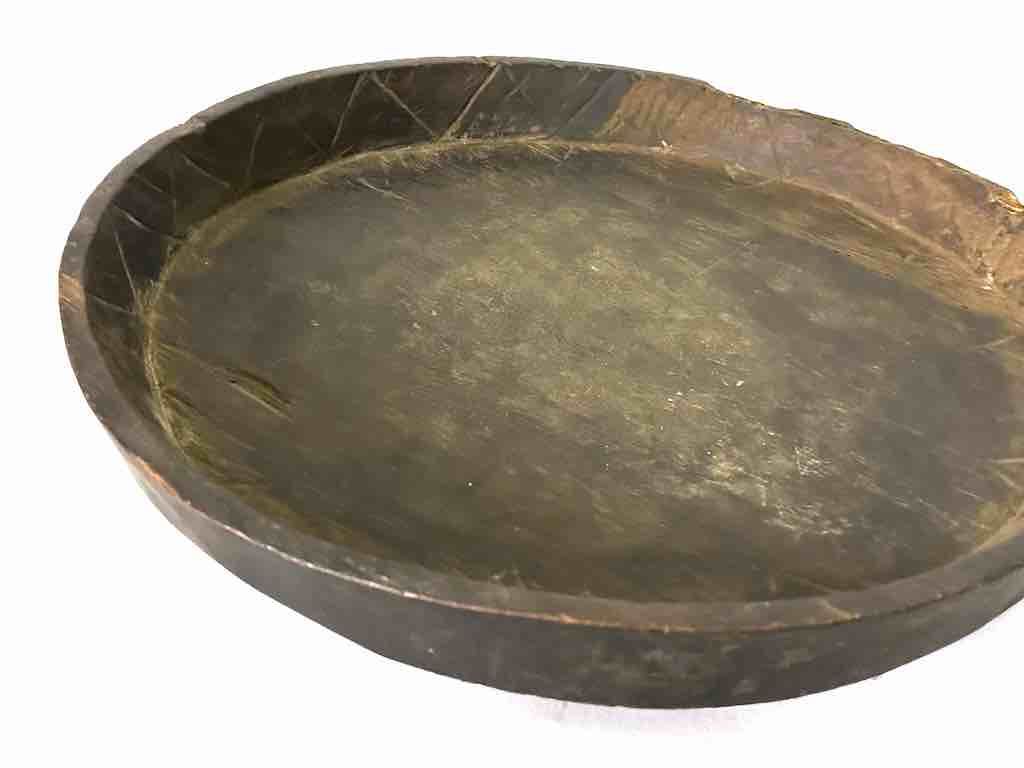 Vintage Fipa Large Round Wooden Tray Sculpture - Tanzania