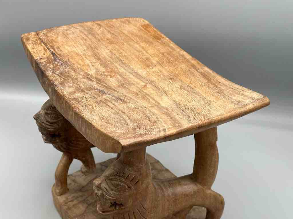 Fon Double Lion Motif Foot Stool - Benin