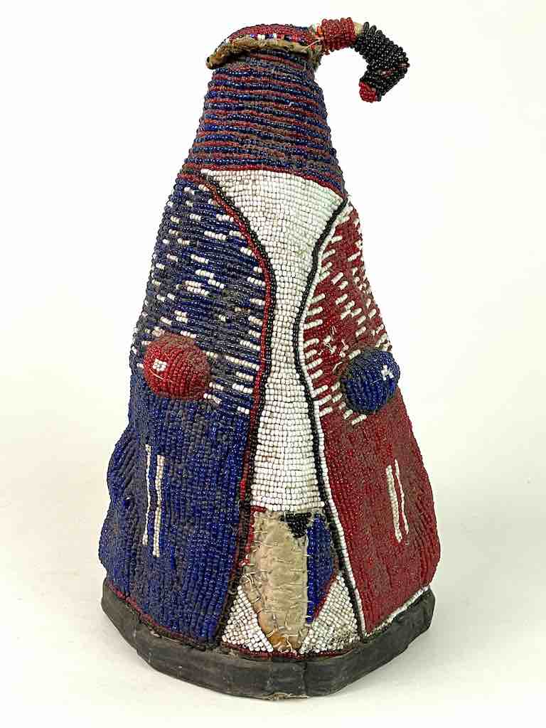 Yoruba Vintage Ritual African Beaded Headdress - Nigeria
